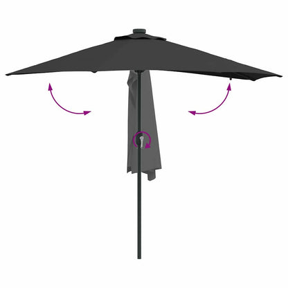 Garden Parasol Black 294 x 150 x 223 cm Fabric