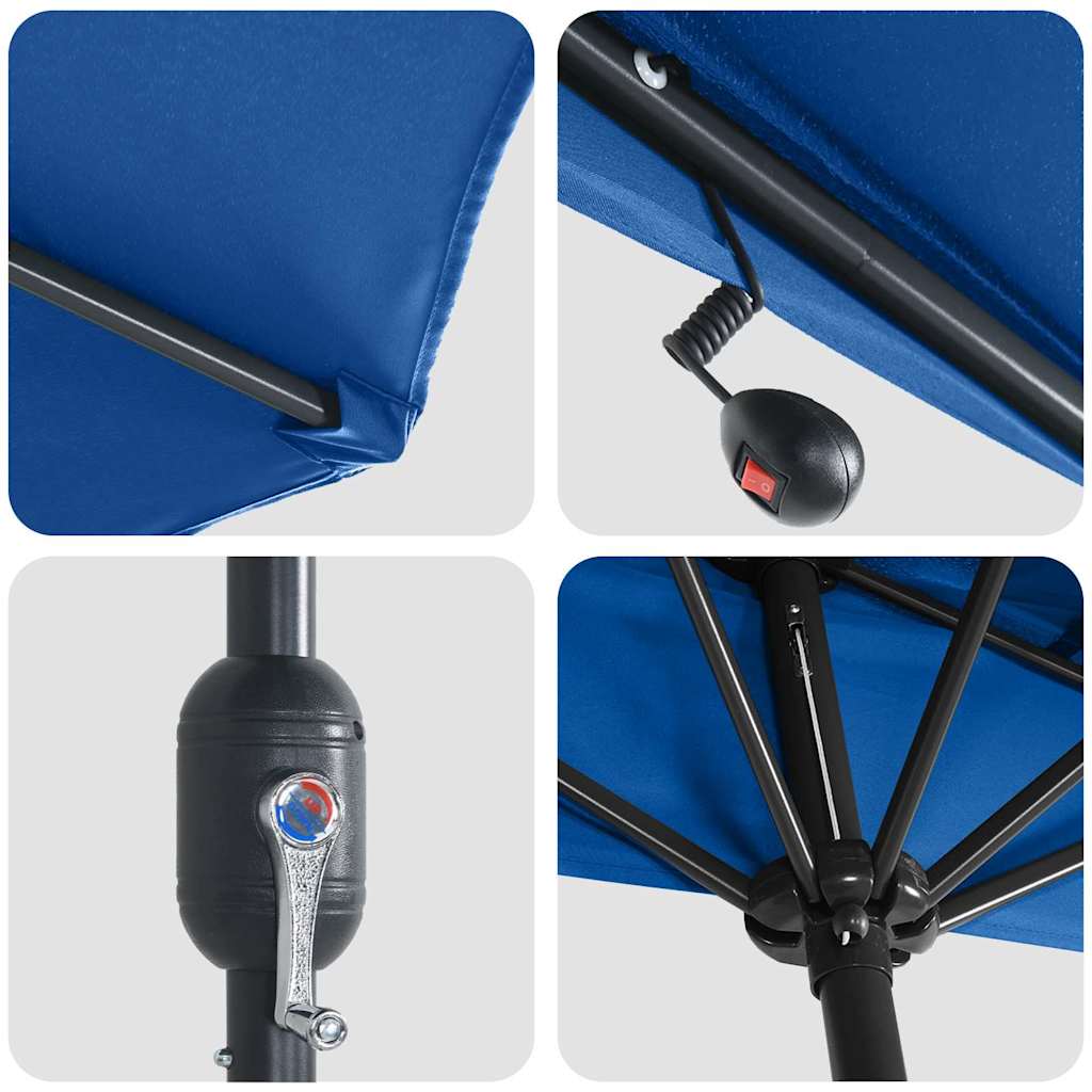 Garden Parasol Blue 294 x 150 x 223 cm Fabric