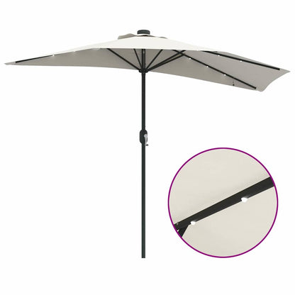 Garden Parasol Half Sand 294 x 150 x 224 cm Fabric