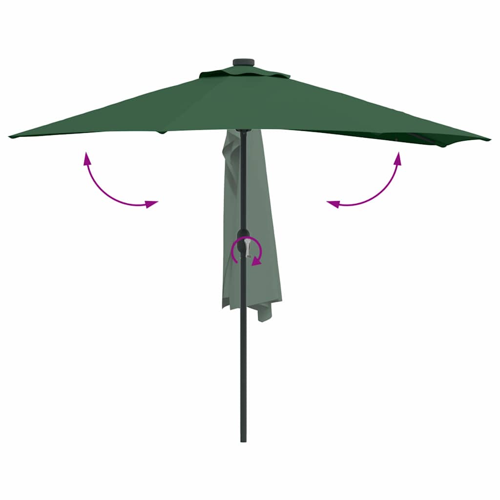 Garden Parasol Half Green 294 x 150 x 224 cm Fabric