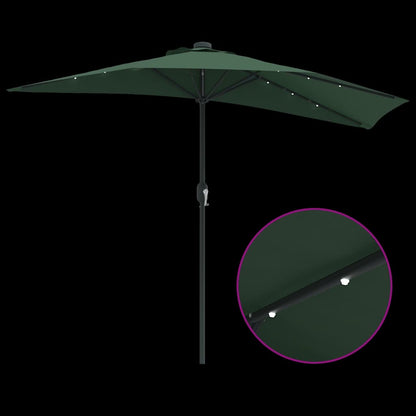 Garden Parasol Half Green 294 x 150 x 224 cm Fabric