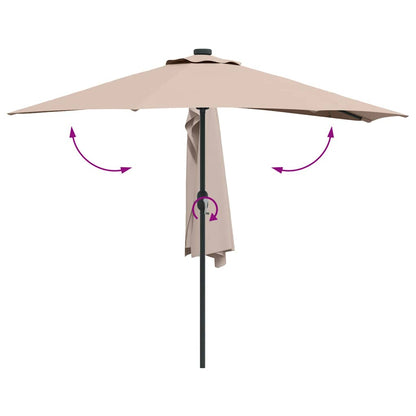 Garden Parasol Taupe 294 x 150 x 224 cm Fabric