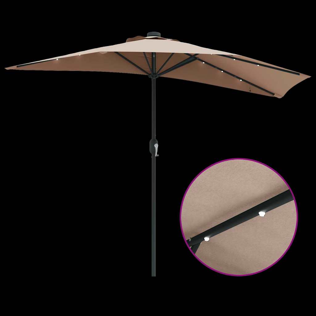 Garden Parasol Taupe 294 x 150 x 224 cm Fabric