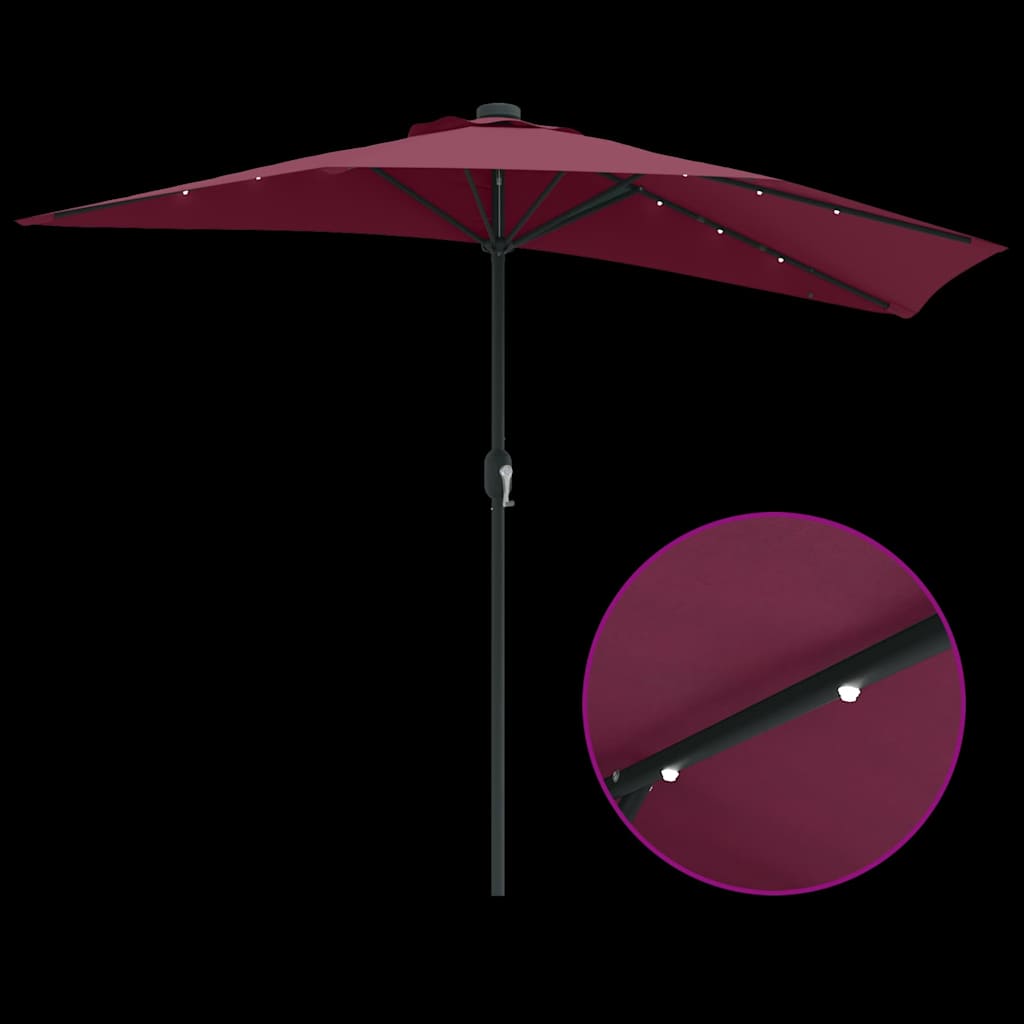 Garden Parasol Bordeaux red 294 x 150 x 224 cm Fabric