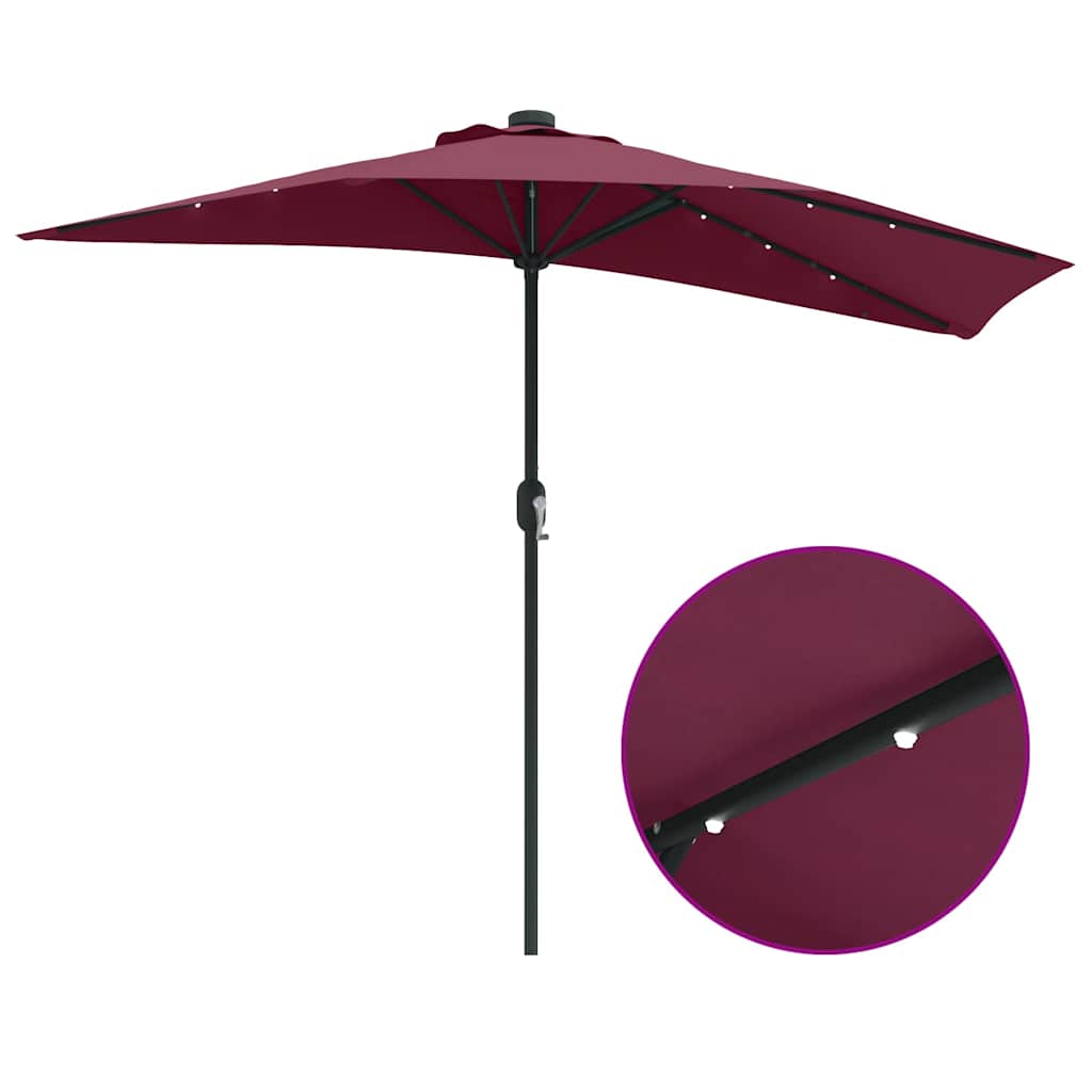 Garden Parasol Bordeaux red 294 x 150 x 224 cm Fabric