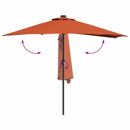 Garden Parasol Terracotta 294 x 150 x 224 cm Fabric