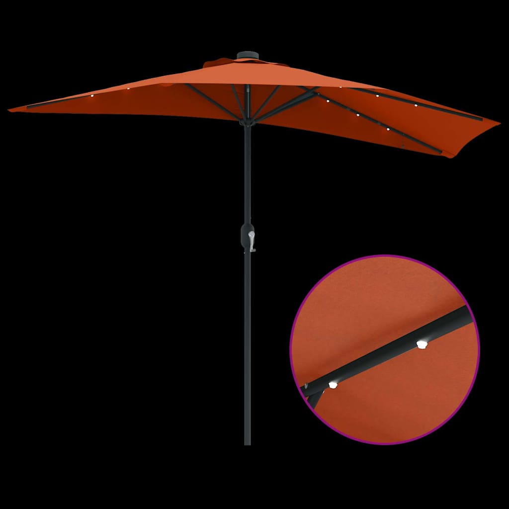 Garden Parasol Terracotta 294 x 150 x 224 cm Fabric