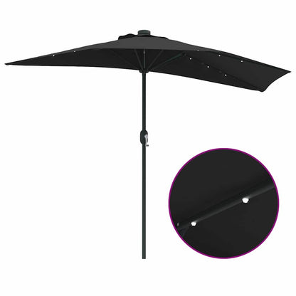 Garden Parasol Black 294 x 150 x 224 cm Fabric