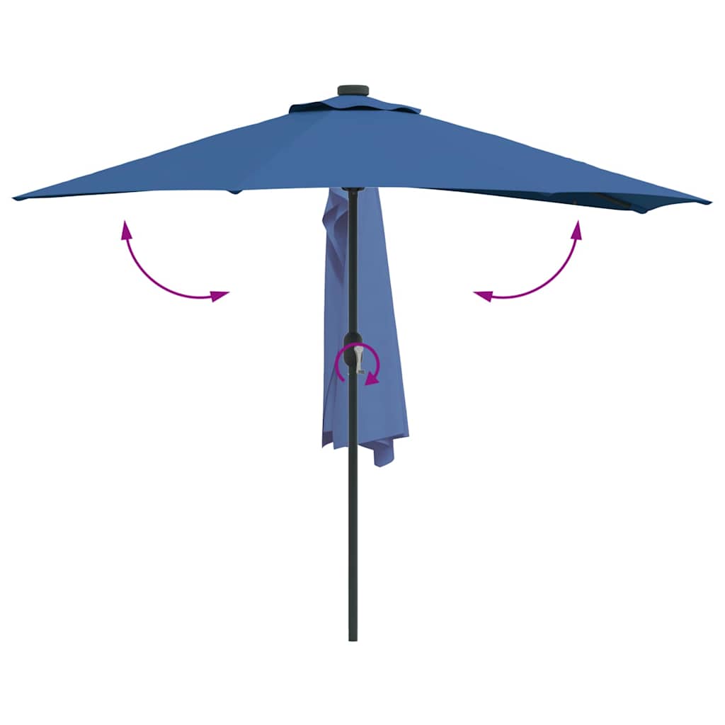 Garden Parasol Azurblau 294 x 150 x 224 cm Fabric