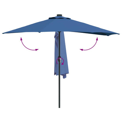 Garden Parasol Azurblau 294 x 150 x 224 cm Fabric