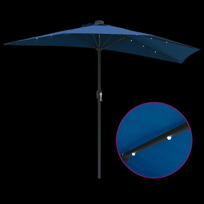 Garden Parasol Azurblau 294 x 150 x 224 cm Fabric