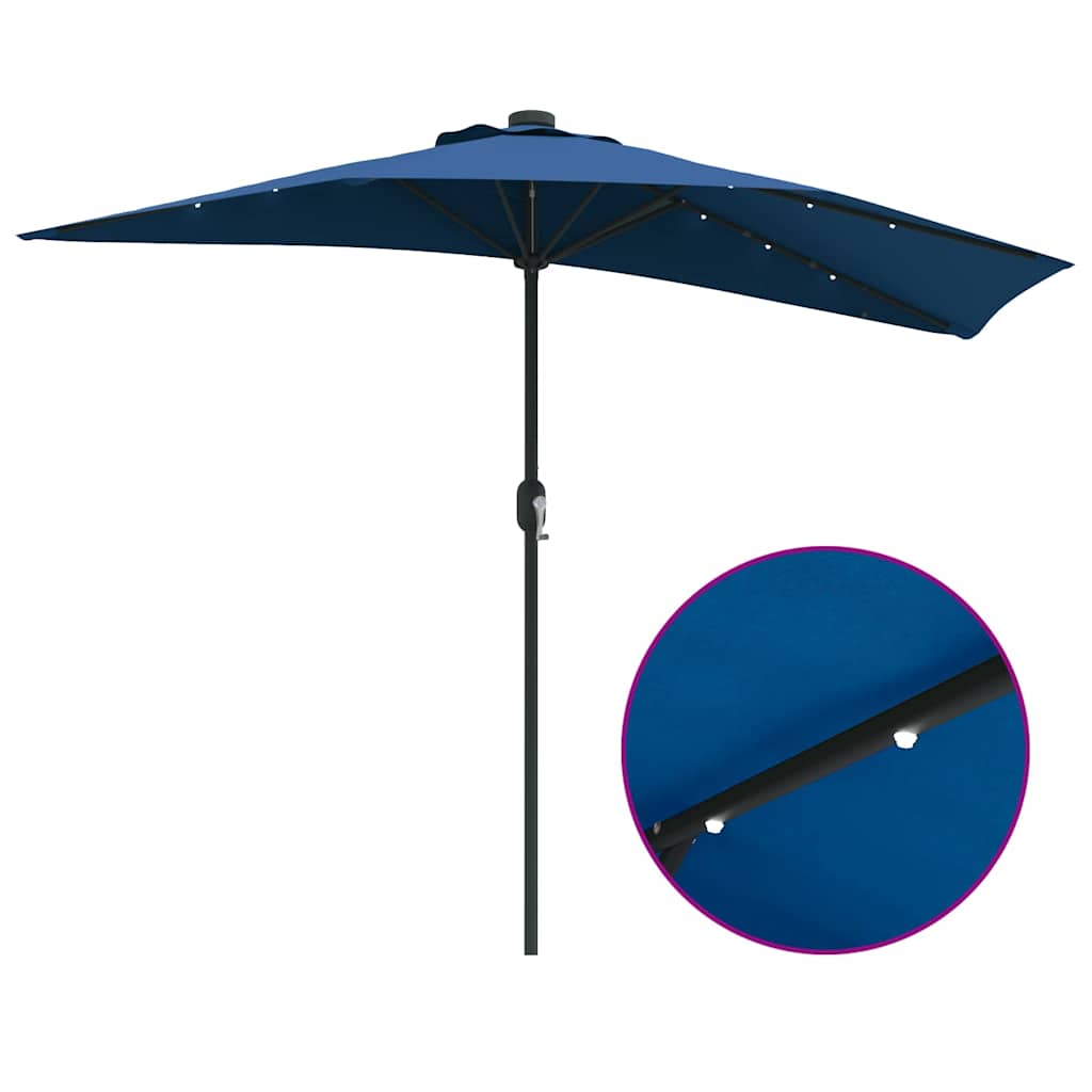 Garden Parasol Azurblau 294 x 150 x 224 cm Fabric