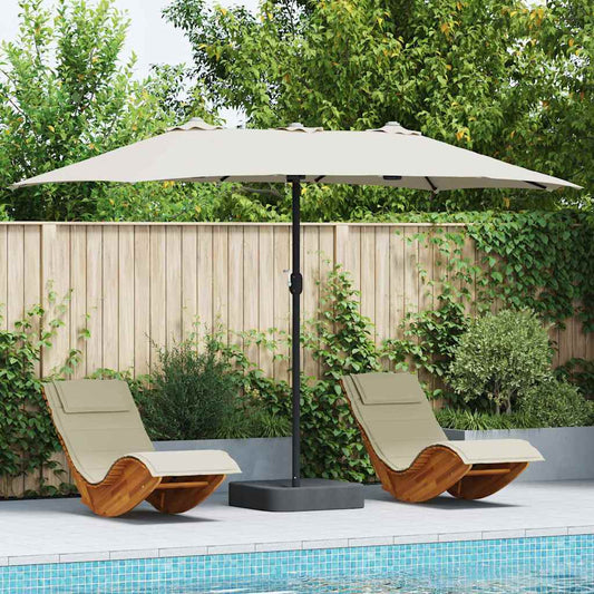 Garden Parasol Sand 385 x 209 x 244 cm Fabric