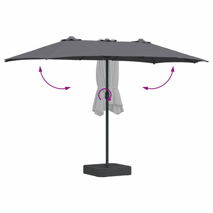 Garden Parasol Anthracite 385 x 209 x 244 cm Fabric