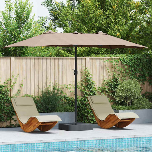 Garden Parasol Taupe 385 x 209 x 244 cm Fabric