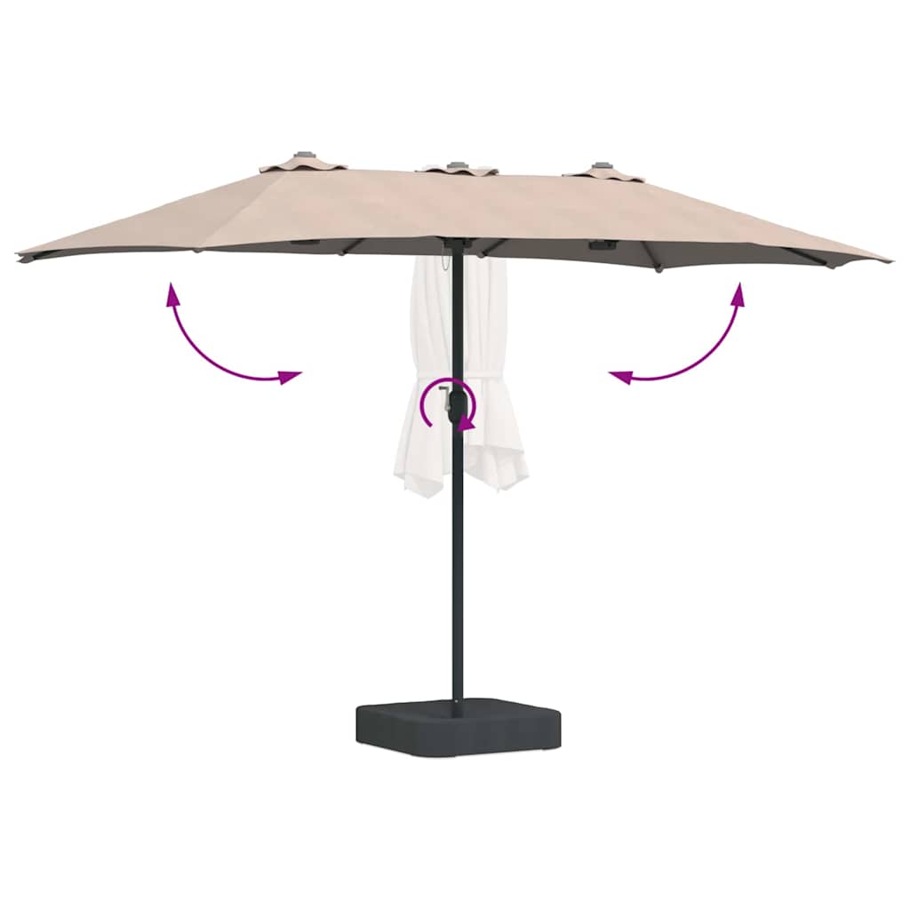 Garden Parasol Taupe 385 x 209 x 244 cm Fabric