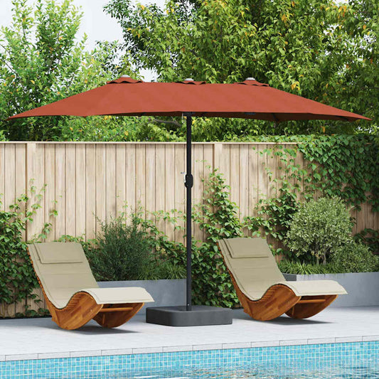 Garden Parasol Terracotta 385 x 209 x 244 cm Fabric