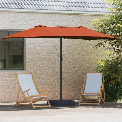 Garden Parasol Terracotta 385 x 209 x 244 cm Fabric