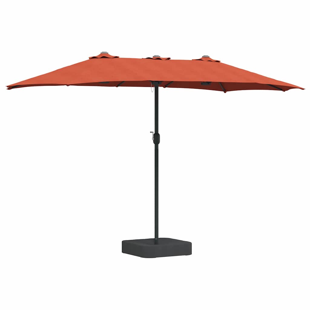 Garden Parasol Terracotta 385 x 209 x 244 cm Fabric