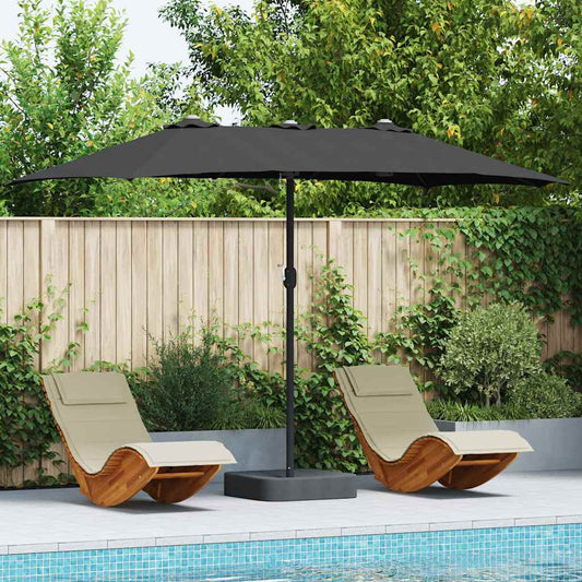 Garden Parasol Black 385 x 209 x 244 cm Fabric