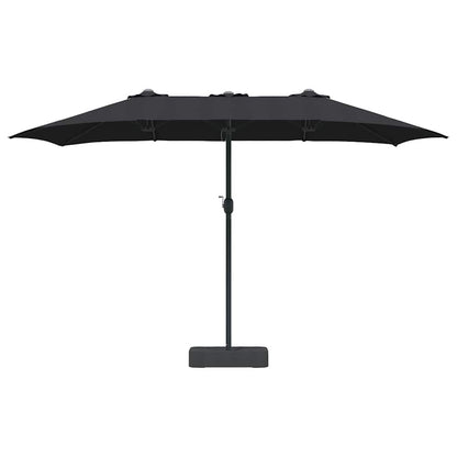 Garden Parasol Black 385 x 209 x 244 cm Fabric