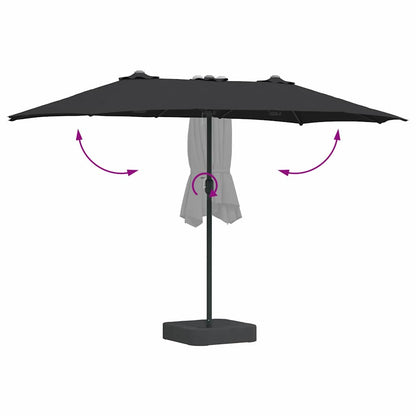 Garden Parasol Black 385 x 209 x 244 cm Fabric
