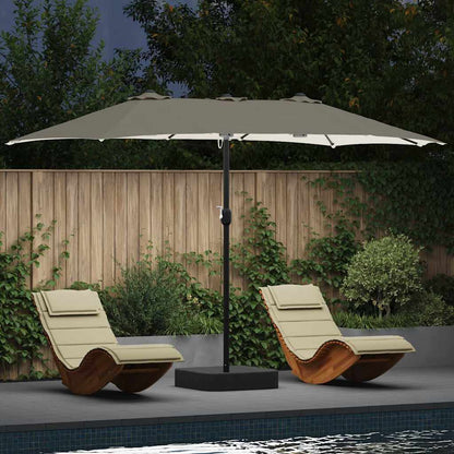 Garden Parasol Sand 385 x 209 x 244 cm Fabric