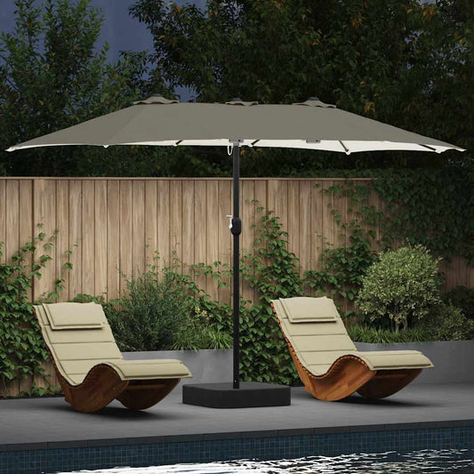 Garden Parasol Sand 385 x 209 x 244 cm Fabric