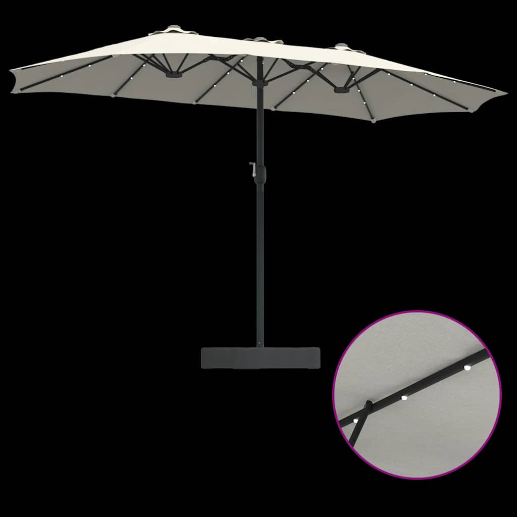 Garden Parasol Sand 385 x 209 x 244 cm Fabric
