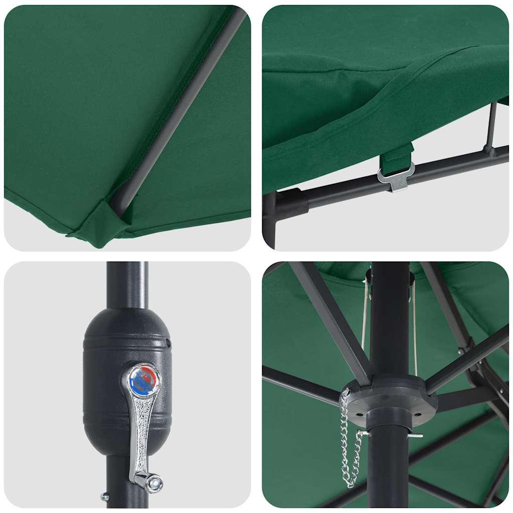 Garden Parasol Green 385 x 209 x 244 cm Fabric