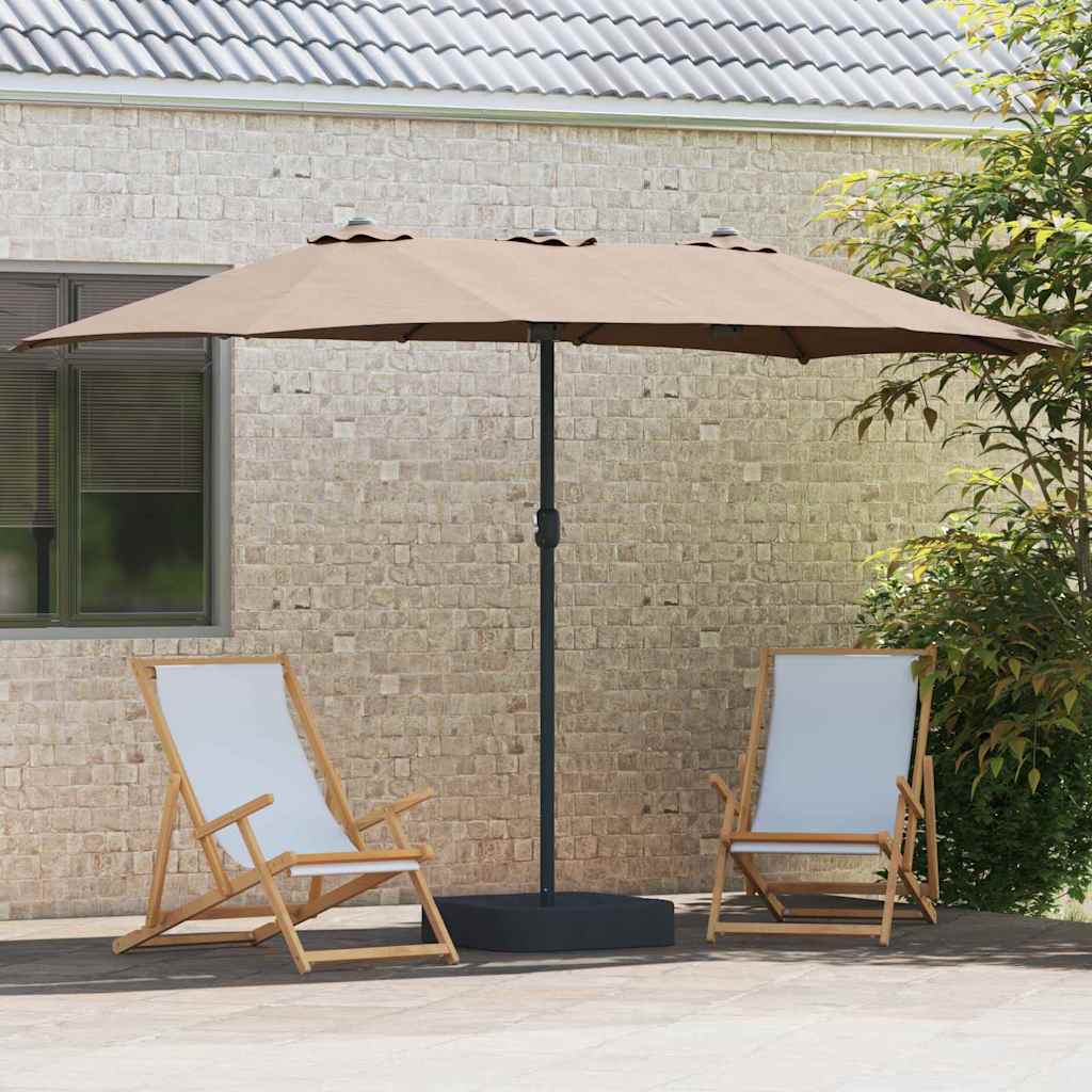 Garden Parasol Taupe 385 x 209 x 244 cm Fabric