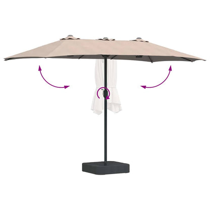Garden Parasol Taupe 385 x 209 x 244 cm Fabric