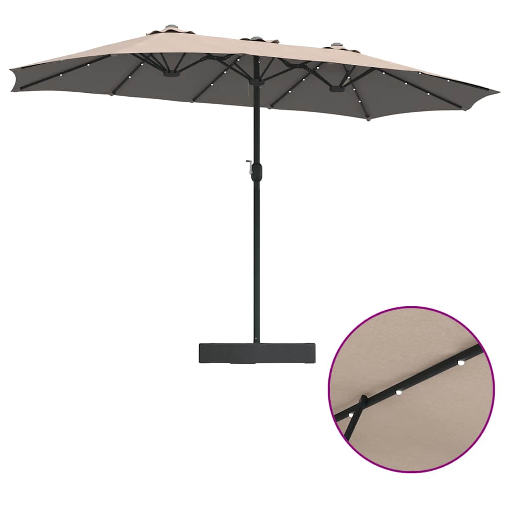 Garden Parasol Taupe 385 x 209 x 244 cm Fabric