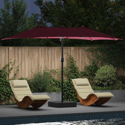 Garden Parasol Bordeaux red 385 x 209 x 244 cm Fabric