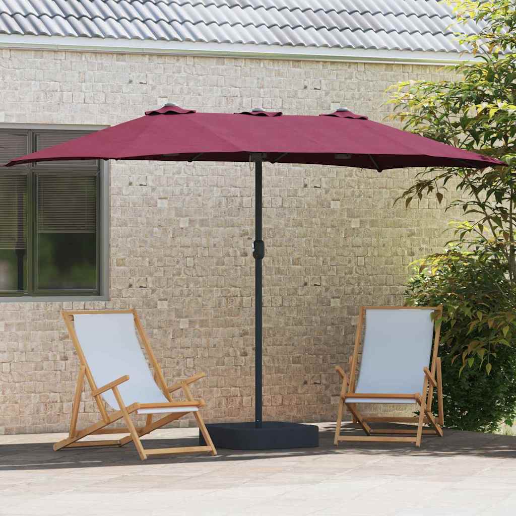 Garden Parasol Bordeaux red 385 x 209 x 244 cm Fabric