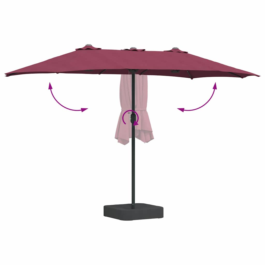 Garden Parasol Bordeaux red 385 x 209 x 244 cm Fabric