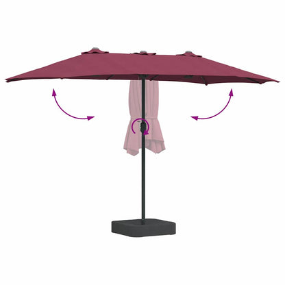 Garden Parasol Bordeaux red 385 x 209 x 244 cm Fabric