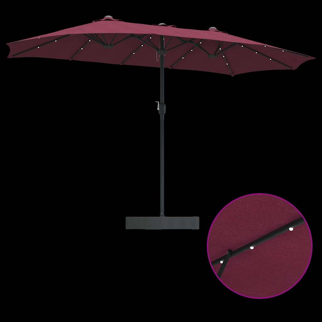 Garden Parasol Bordeaux red 385 x 209 x 244 cm Fabric