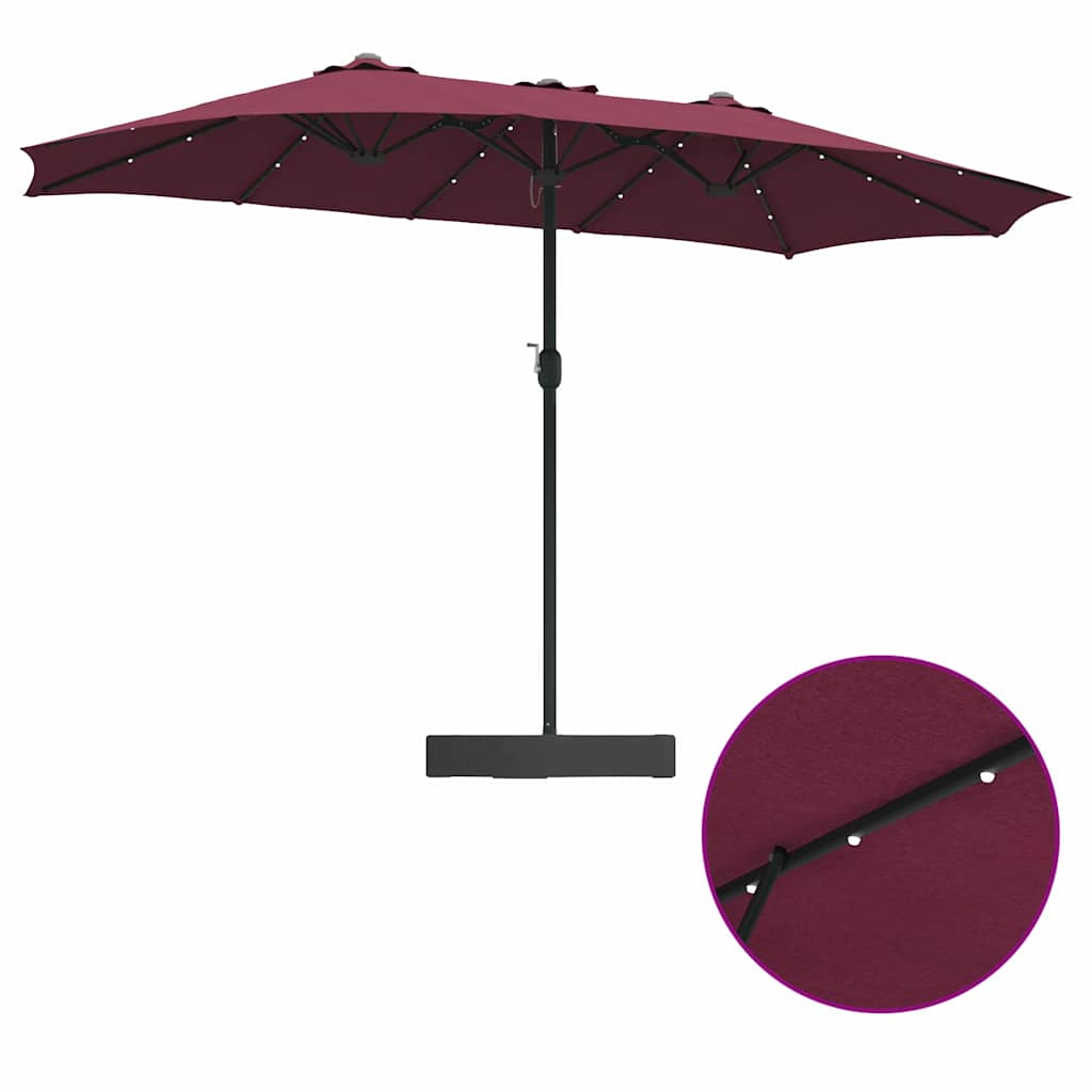 Garden Parasol Bordeaux red 385 x 209 x 244 cm Fabric