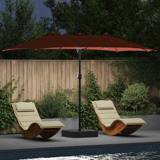 Garden Parasol Terracotta 385 x 209 x 244 cm Fabric