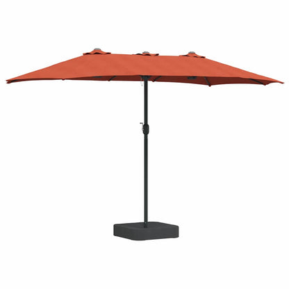 Garden Parasol Terracotta 385 x 209 x 244 cm Fabric