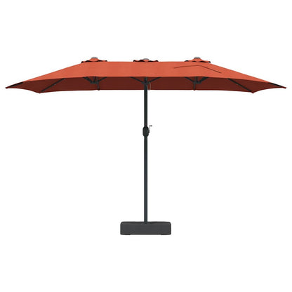 Garden Parasol Terracotta 385 x 209 x 244 cm Fabric