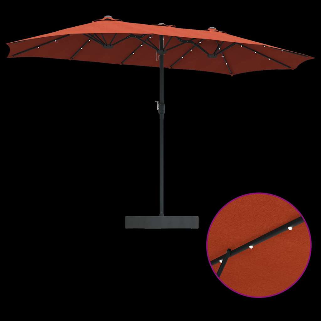 Garden Parasol Terracotta 385 x 209 x 244 cm Fabric