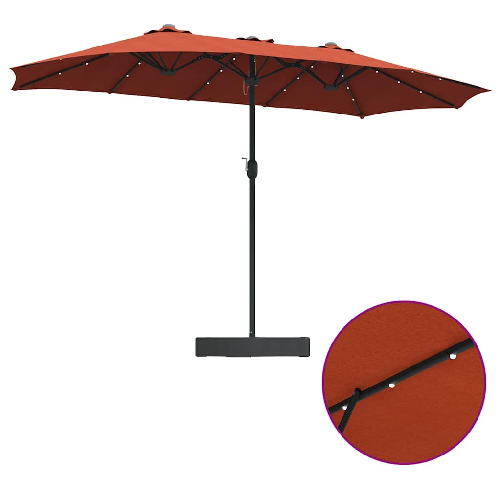 Garden Parasol Terracotta 385 x 209 x 244 cm Fabric