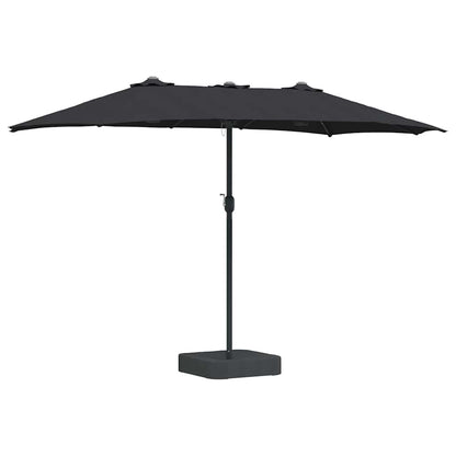 Garden Parasol Black 385 x 209 x 244 cm Fabric