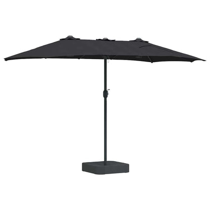 Garden Parasol Black 385 x 209 x 244 cm Fabric