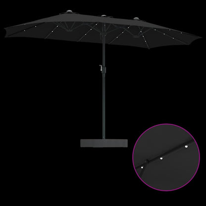 Garden Parasol Black 385 x 209 x 244 cm Fabric