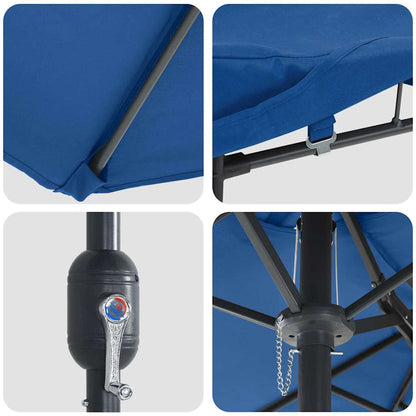 Garden Parasol Blue 385 x 209 x 244 cm Fabric