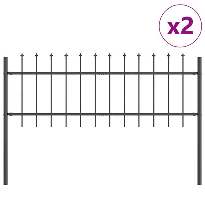 Garden Fence Grey 3.4 x 0.6 m Powder-coated steel