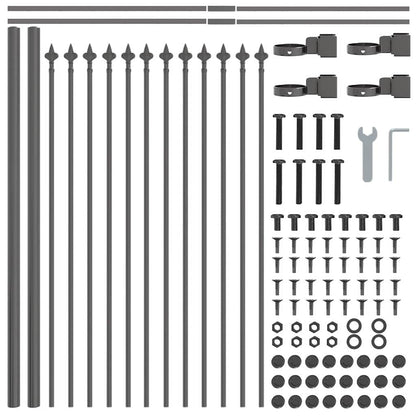Garden Fence Grey 3.4 x 0.6 m Powder-coated steel